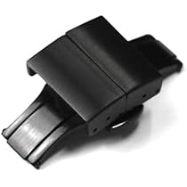 Amazon | 腕時計 ラバー ベルト 用 Dバックル 18mm 黒 プッシュ