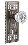 Nostalgic Warehouse Craftsman Plate with Keyhole Crystal Glass Knob Double Dummy Antique Pewter [並行輸