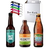 海外ビール IPA 3本 飲み比べ ギフトセット お試しセット 【ブリュードッグ HAZY JANE 330ml/ ヴェデットIPA 330ml/ KONAハナレイIPA 355ml 各1本】オリジナル栓抜き付き 手提げ付き BEER EARTH GIFT BOX