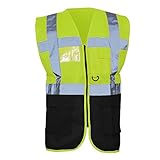 (ヨーコ) Yoko メンズ 高視認性 夜光/蛍光/光反射 安全 セーフティーベスト 男性用 (2XL) (蛍光イエロー/ブラック)