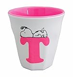 PEANUTS スヌーピー イニシャル メラミンカップ アルファベット T 300ml SIMC-04