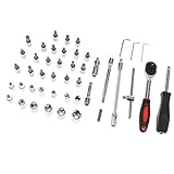 P Prettyia 作業工具セット　自動車修理　ドライバー　ソケット　ラチェットレンチキット　車、家電の修理　約46本入り