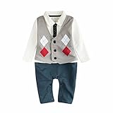 AMIGOYO ベビー 男の子 ロンパース セレモニー 長袖 赤ちゃん オーバーオール ベビースーツ フォーマル 結婚式服 七五三 紳士服 綿