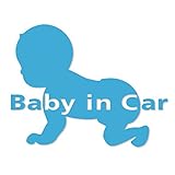 Baby in Car ステッカー ベビーインカー　カッティングステッカー 赤ちゃんが乗ってます (スカイブルー)