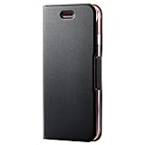 エレコム iPhone SE (第2世代/第3世代) / 8 / 7 用 ケース 手帳型 レザー 薄型 UltraSlim ブラック PM-A22SPLFUBK