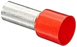 Panduit FSD86-18-L Insulated Ferrule, Single Wire DIN End Sleeve, 2 AWG Wire Size, Red, 0.49" Max In