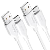 NIMASO USB-A & USB-C ケーブル 絡まないケーブル シリコン素材採用 USB Type C ケーブル 2.0 iPhone16シリーズ対応 Android 等 USB-C機種対応 (2, 白い, 2M) NCA23H803