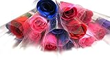 香り 漂う バラ ソープ 花束 プチギフト ミックスカラー 15本 プレゼント 粗品 結婚式 お祝い事 に 芳香剤 にも OK (14本（５色）)
