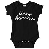 Funny Baby Bodysuit Infant Tiny Human (BLACK 6 MONTHS) [並行輸入品]
