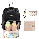 Aijo マザーズバッグ リュック 大容量 保温 防水 ママリュック ママ旅行用バッグ 出産準備 (ブラック)