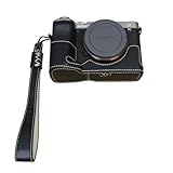 SIUTATDSH カメラケース PUレザー 適用 SONY ソニー A7C2 a7cii a7c m2ケース カメラホルダー、耐震・耐衝撃・便携·三脚設置でき、電池交換でき。 (ブラックS)