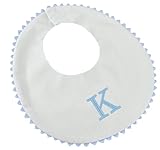 Princess Linens Garden Pique Bib, - White with Baby Blue Rick Rack Trim-K by Princess Linens