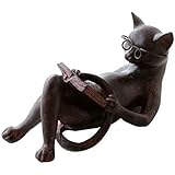 猫 置物 オブジェ ネコ 雑貨 インテリア かわいい ねこ 腹筋読書キャット [swa7391]