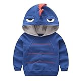 Boys秋長袖ストリップDinosaur Hoodie幼児用アウター服 US サイズ: S カラー: ブルー