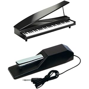 KORG MICROPIANO マイクロピアノ ミニ鍵盤61鍵 ブラック ペダルセット 61曲のデモソング内蔵 自動演奏可能