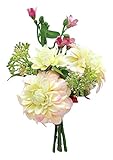 エルアーツ 造花 ダリアミックスブーケ 全長19cm・花径6.5~8cm ピンク E3652-02