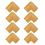 Jolieer 超弾力 コーナークッション ケガ防止 両面テープ付き コーナーガード 赤ちゃん ガード ー 8パック (U型（角）, 木の色)