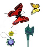 HQRP庭のためのフライングなびく蝶イエローモナークと赤アゲハパワード太陽のペアは、花植物+ HQRP UVメーター