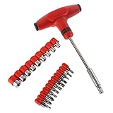 差替えドライバー ソケットビット スクリュードライバー 多機能 修理ツール T型ハンドル 21個入りセット