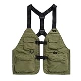 Eigell フライフィッシングベスト 多機能アウトドアスポーツベスト フライバスフィッシングハイキング用, 緑