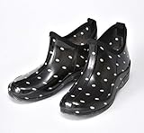 レインブーツ(ショート) ドット柄 L