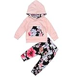 子供服 キッズ服　女の子 フラワー パターンスウェット+レギンス 二点セット (70(0-6月), ピンク)