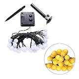 AMAA ソーラー イルミネーションライト　 ソーラー充電式 　花柄　ストリングライト 装飾ライト　 ハロウィン装飾　クリスマス 学園祭 LED飾り　ガーデンライト 30LED 全長4.9M 　電飾 