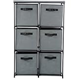 Home-Like チェスト 収納ボックス 布製インテリアチェスト 引き出し 簡単組立 組み立て式 チェスト イージーチェスト (3段6杯-グレー)