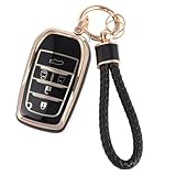 [HOYZE] 新型ヴォクシー 90系キーケース ノア90系キーカバー 可愛い 車スマートキーケース アルファード ヴェルファイア 40系 (ゴールドブラック)