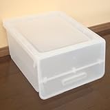 前開き収納ボックス　浅型　クリア