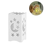 ledmomo Kidsナイトライト、ベッドサイドランプホワイトアートライトwith Moon and Star Shaped Carving NurseryランプのノベルティChildrens常夜灯