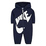 NIKE(ナイキ)男の子用紺NIKEビッグロゴフード付きロンパース 6-9months（身長約70-75cm） [並行輸入品]