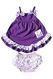 SODIAL(R) 赤ちゃんの女の子の服セット　フリルブルマー＋可愛い紫のTシャツ　小柄フリル幼児コットン服　M