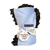Trend Lab Kids Baby Infant Receiving Blanket - Ruffle Trimmed Blue & Brown by Trend Lab [並行輸入品]