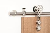 現代ステンレススチールスライドバーンドアハードウェアの木製ドア/サテン仕上げ – spinner-wfシリーズ 14 Feet Rail Length SH-SWSF-01