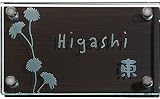 [表札辞典カタログ掲載] ガラス+木目調シート表札　GXW-1　★名入れ文字のみ変更可