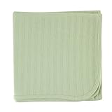 Hudson Baby Organic Cotton Receiving Blanket, Celery, 40x40 by Hudson Baby