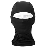 OneTigris フェイスマスク　 薄手･通気　多目的バラクラバ　万能ヘッドウェア　UVカット･防寒など　タクティカルギア (黒)