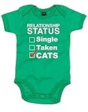 (交際ステータス、猫。) Relationship Status Cats, プリント　ベビースーツ - グリーン/白/赤 12-18 ヶ月