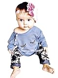 (ウイ カプア) u'i Kapua ドルマン 風 長袖 Tシャツ & レギンス パンツ セットアップ 女の子 ベビー服 子供服 (90,ブルー)