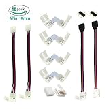 LinKop LED Connector Kit 4 Pin 10mm SMD 5050 RGB LED Strip Connector Wire Solderless Free Welding L 