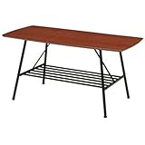 弁天インテリア センターテーブル 【 収納 棚付き / 木目調 / スタイリッシュ 】 幅85cm×奥行40cm 【 組立式 】