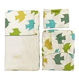 baby.e-sleep(ベビーイースリープ)×QUARTER REPORT ピジョンダブルガーゼカバーセット(エメラルド ダブルガーゼ 掛カバー+フィットシーツ+ピロケース)