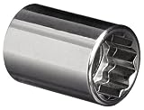 Martin BM1212 12mm Type II Opening 3/8' Square Drive Socket, 12 Points Standard, 25.4mm Length, Chro