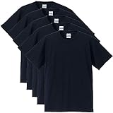 [ユナイテッドアスレ] 5.6オンス ハイクオリティー Tシャツ 5001-01メンズ [5枚セット] (L, ネイビー)