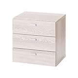 [ベルメゾン] オープンシェルフ・ラック キューブ ボックス 奥行３０ｃｍホワイト 引出し３杯