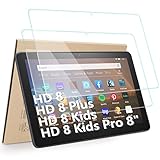 Hianjoo 2枚セット Fire HD 8 タブレット 対応 保護フィルム 強化ガラス (第12世代/第10世代・2024/2022/2020 通用) Fire HD 8/Fire HD 8 キッズモデル/Fire HD 8 Plus 対応 フィルム ガラスフィルム 液晶保護フィルム [硬度9H/飛散防止/高透過率]