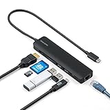 サンワダイレクト Type-C ドッキングステーション HDMI 4K LAN PD 100W SD/microSD Type-A×2 7in1 USBハブ 400-HUB090BK