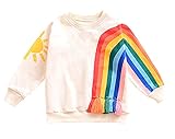 Wmcywell ベビー セーター 女の子 春用 ソフト 長袖 レインボー ブラウス 子供服 赤ちゃん ガールズ カジュアルトップス プルオーバー 100