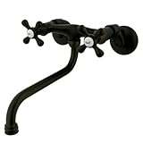 Kingston Brass KS215ORB Wall Mount 10-Inch Down Spout Vessel Sink Faucet, Oil Rubbed Bronze [並行輸入品]